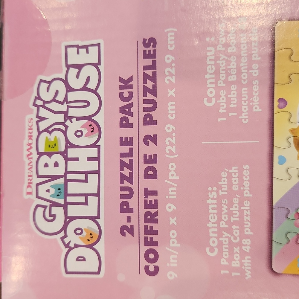 DreamWorks Gabby's Dollhouse, Two Puzzles in Character Tubes, New - Picture 3 of 15